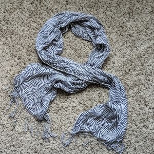 Black and White Patterned Scarf